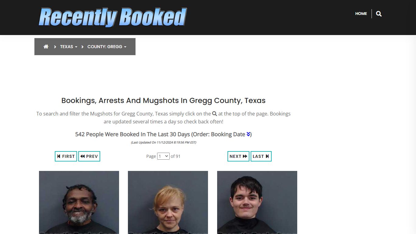 Bookings, Arrests and Mugshots in Gregg County, Texas - Recently Booked